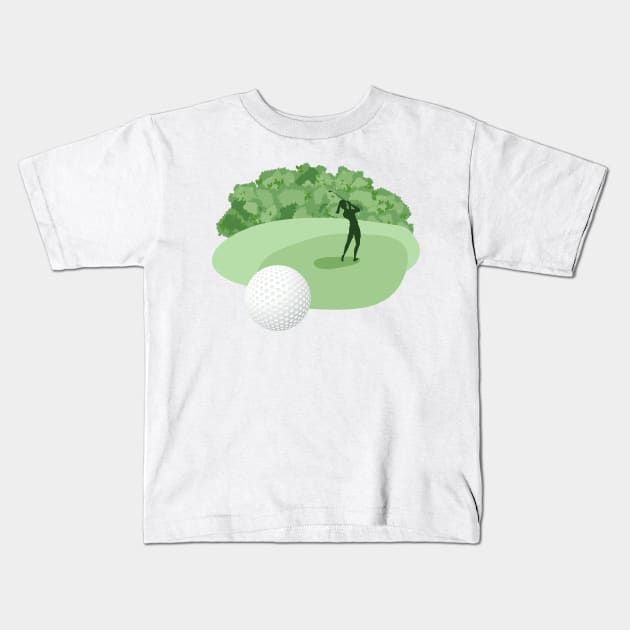 Golf Course Kids T-Shirt by SWON Design